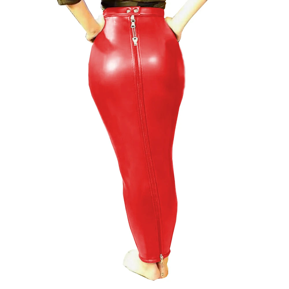 PU Leather Lockable Hobble Skirt
