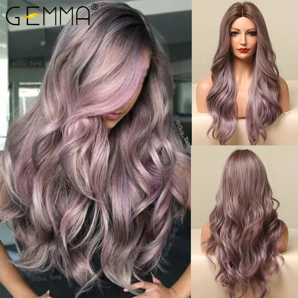 Ombre Blonde Wig with Bangs