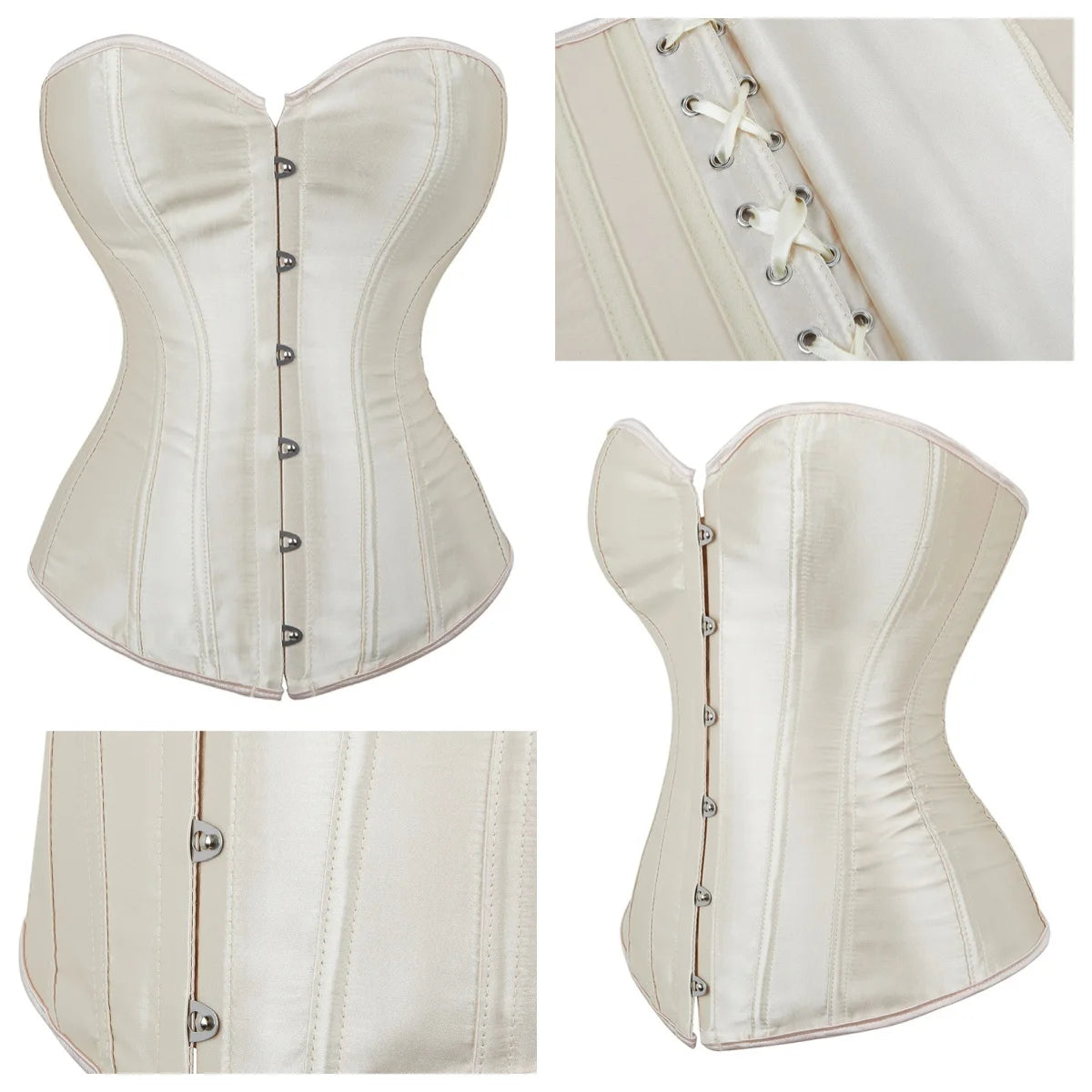 Satin Lace Up Corset Bustier