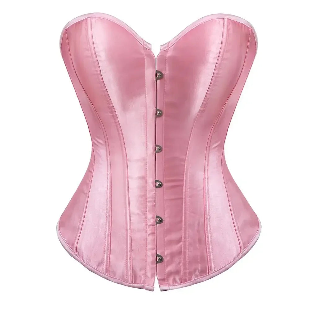 Satin Lace Up Corset Bustier
