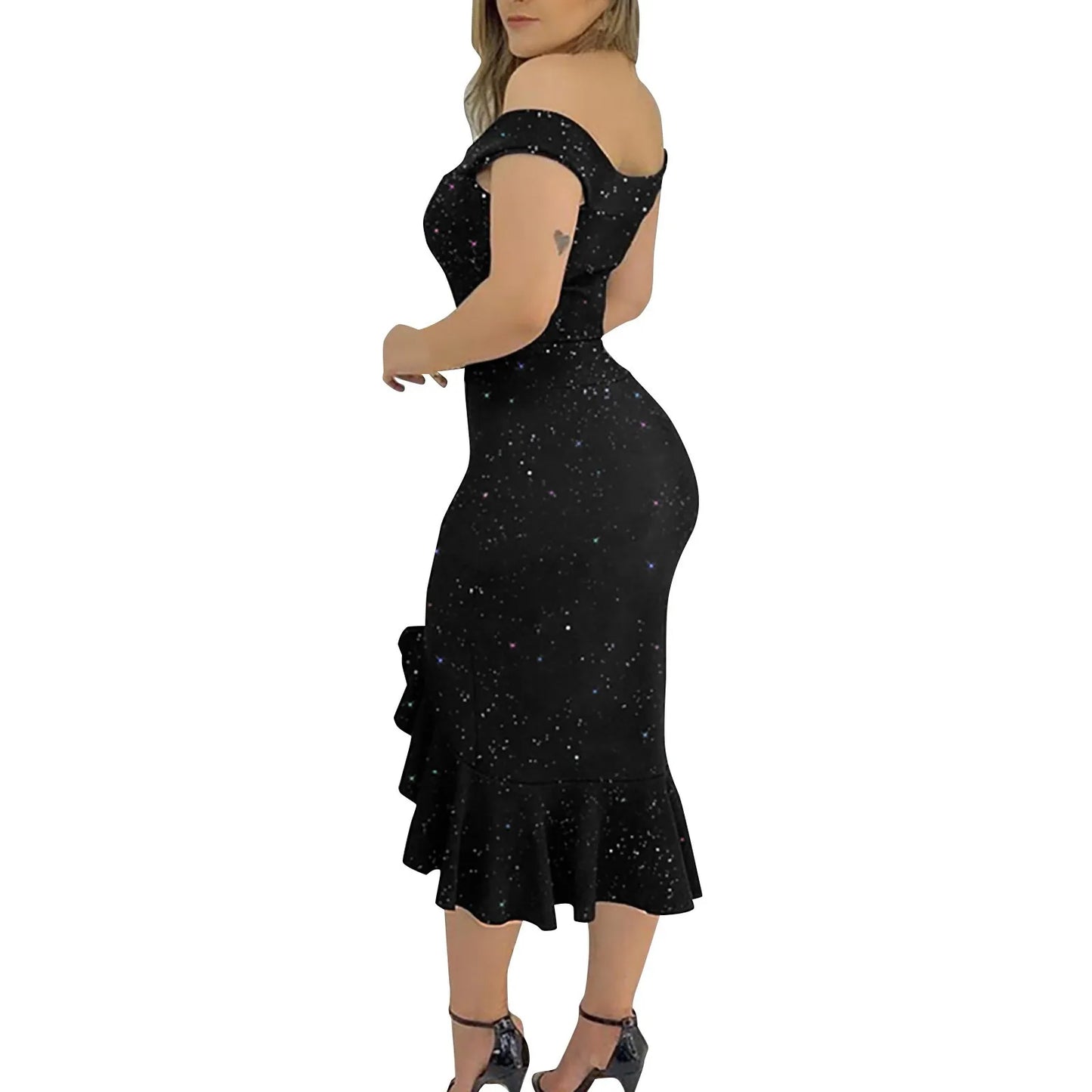 Sequin Off Shoulder Party Dress