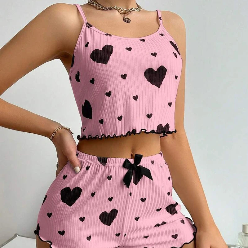 Heart Print Lounge Set