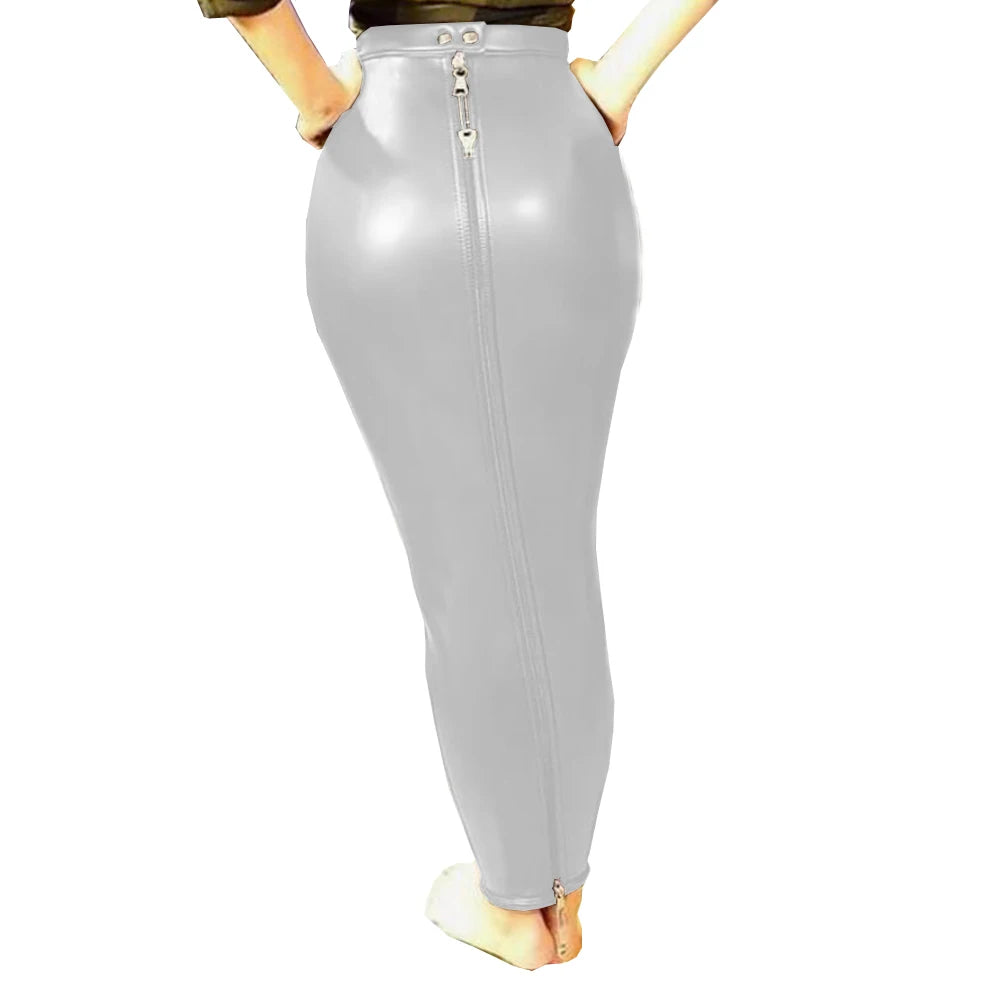 PU Leather Lockable Hobble Skirt