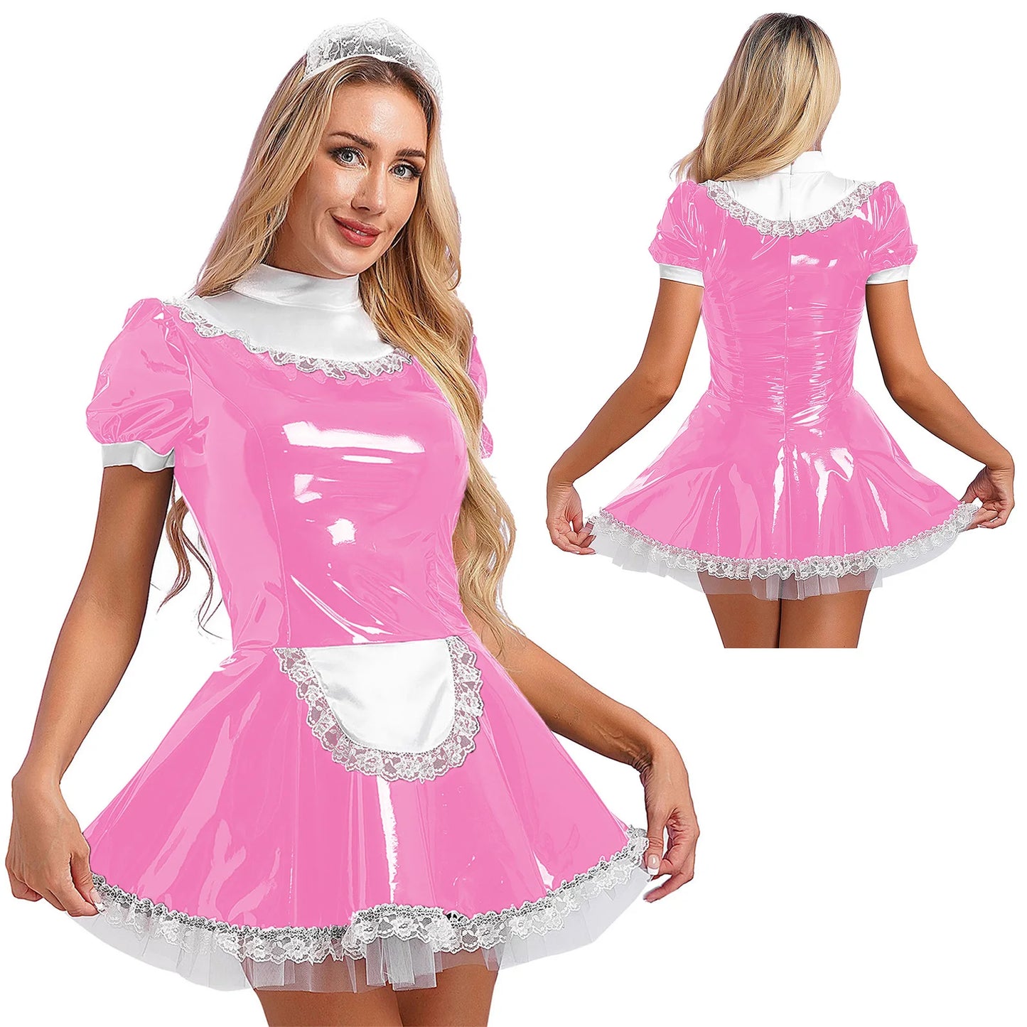 Latex French Maid Sissy Dress