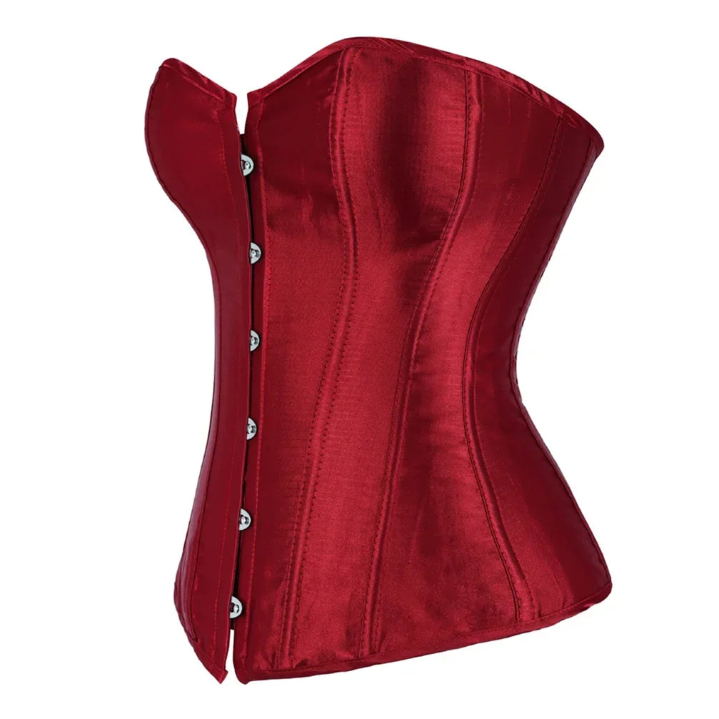 Satin Lace Up Corset Bustier