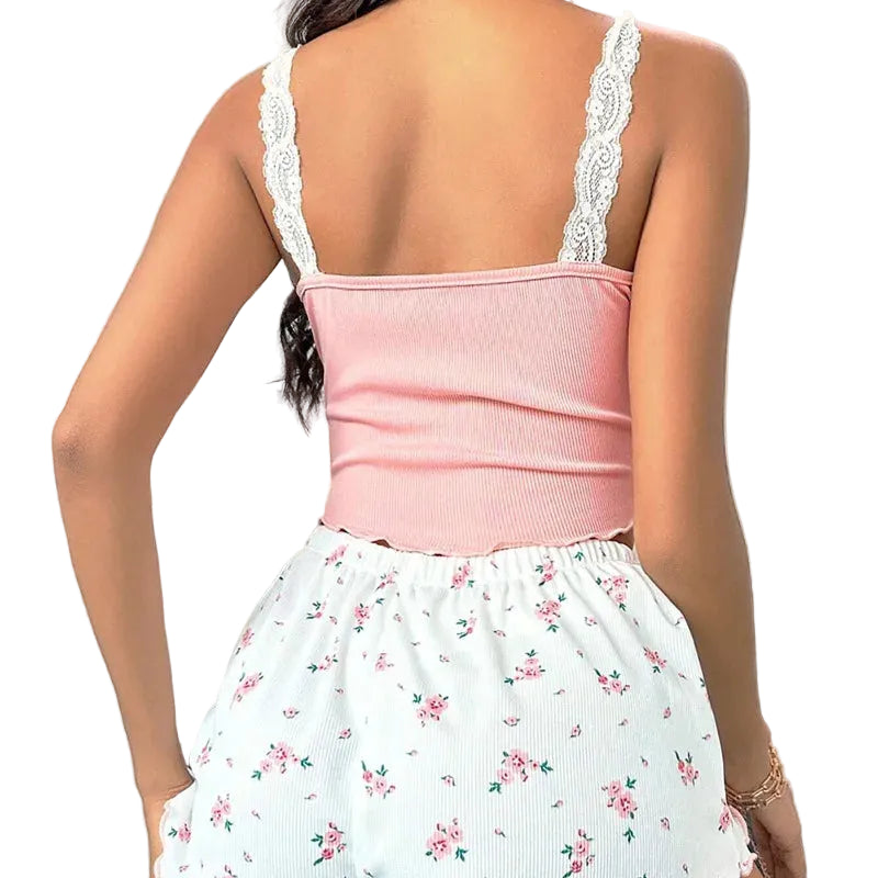 Lace Camisole Shorts Set
