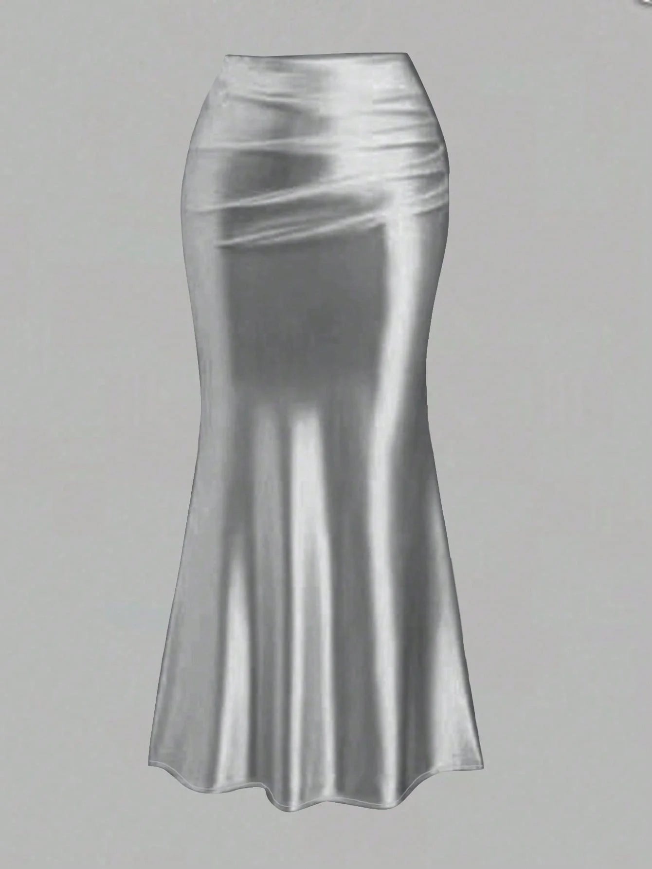 Pleated Fishtail Skirt