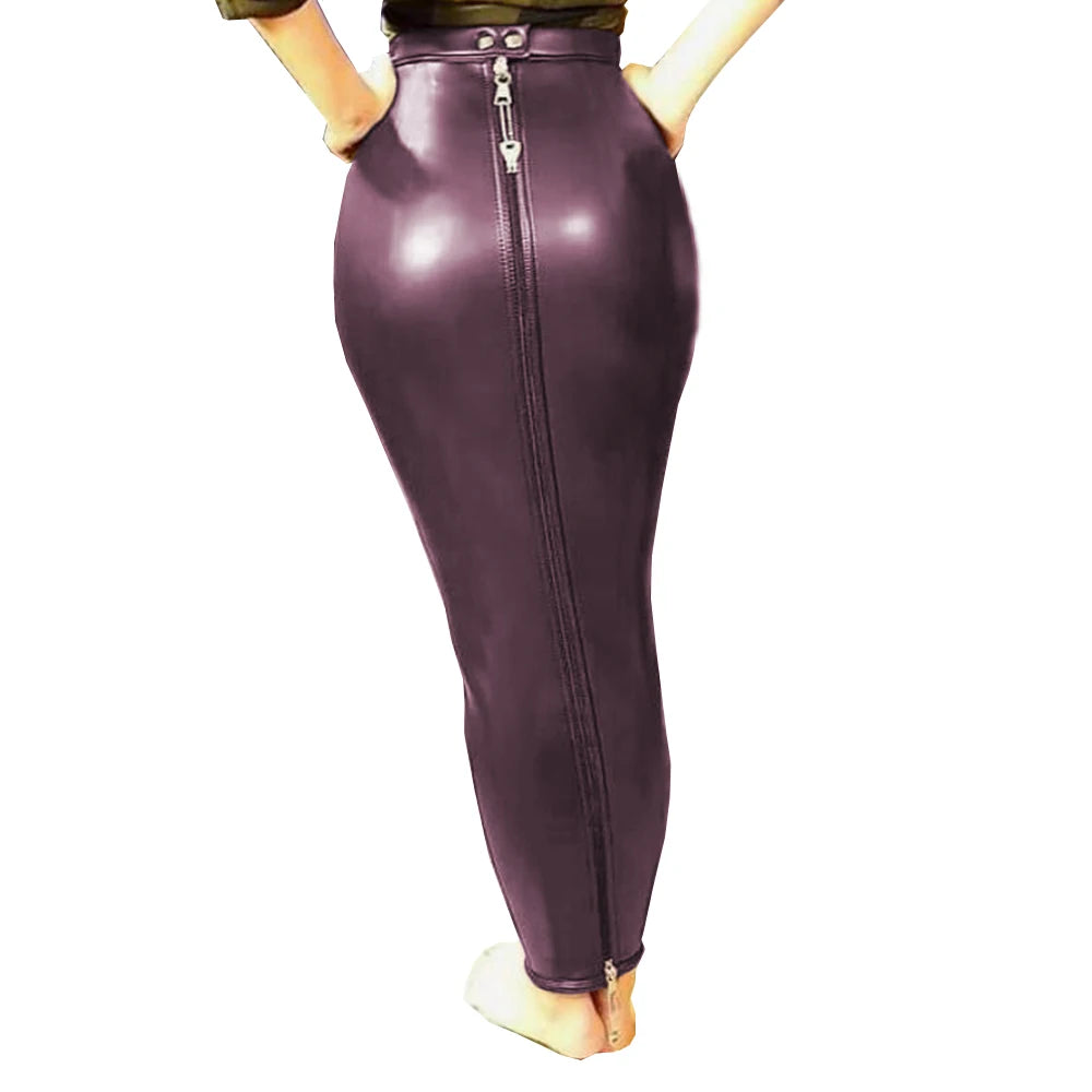 PU Leather Lockable Hobble Skirt