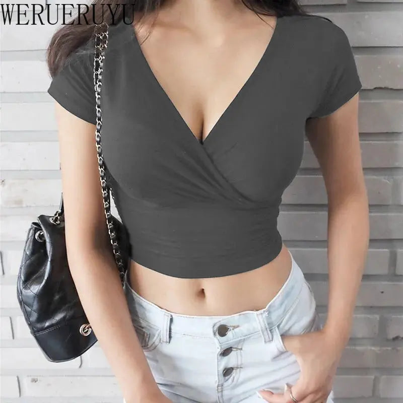 V-Neck Corset Crop Top