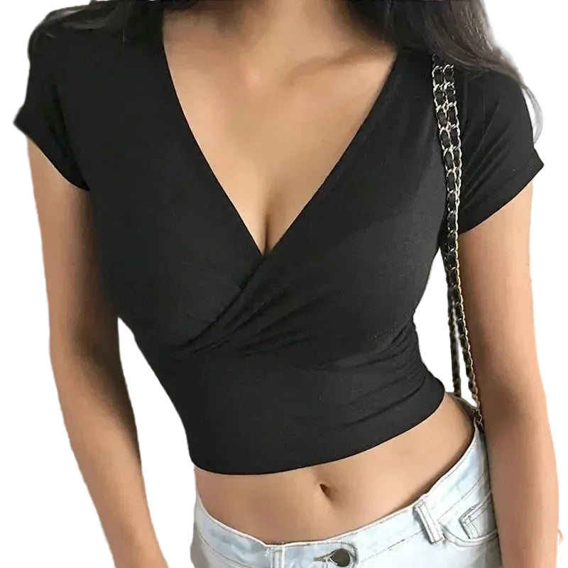 V-Neck Corset Crop Top