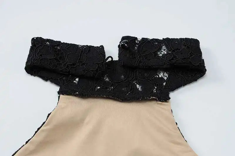 Lace Halter Backless Maxi Dress