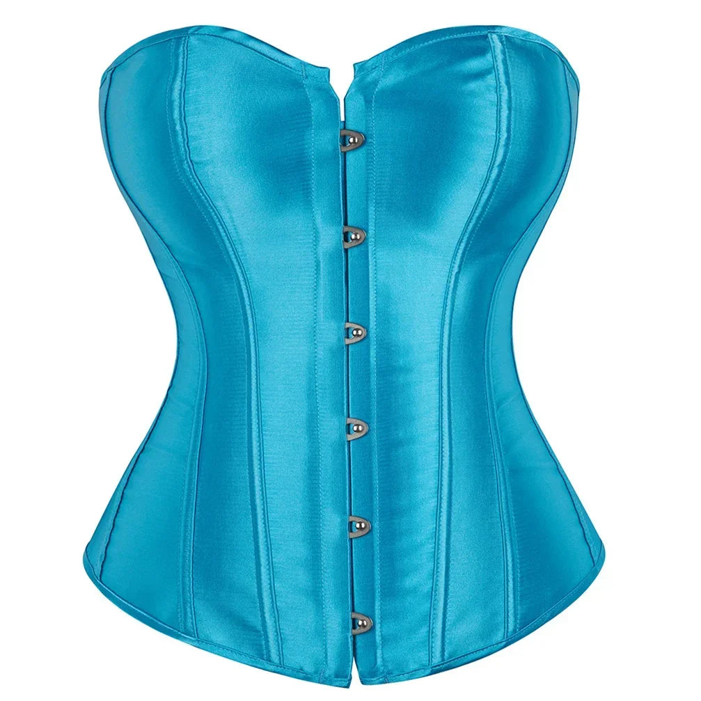Satin Lace Up Corset Bustier