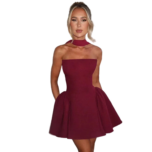 Backless Off Shoulder Party Dress