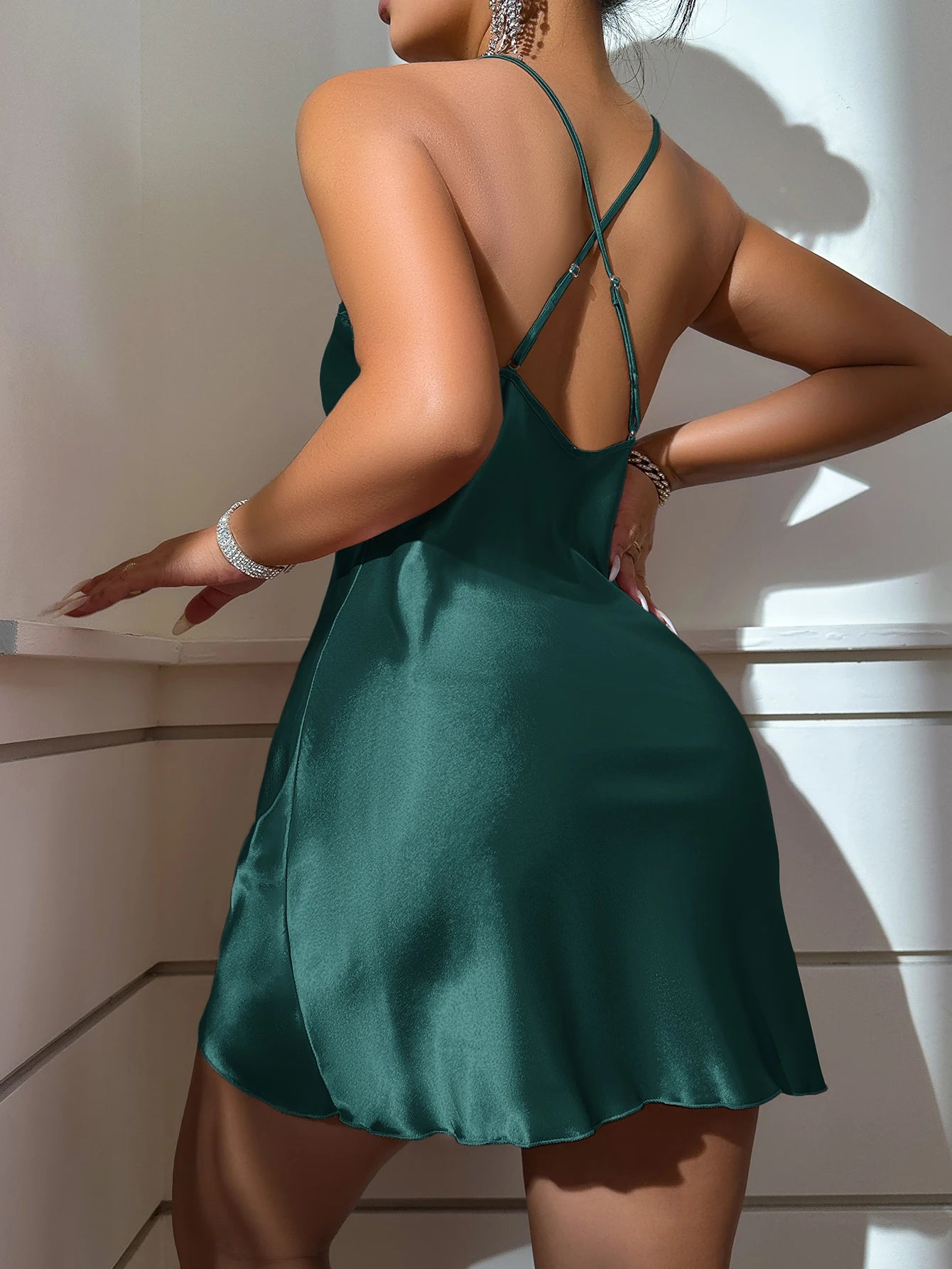 Silk Backless Slip Dress