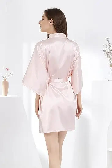 Silky Satin Kimono Dressing Robe