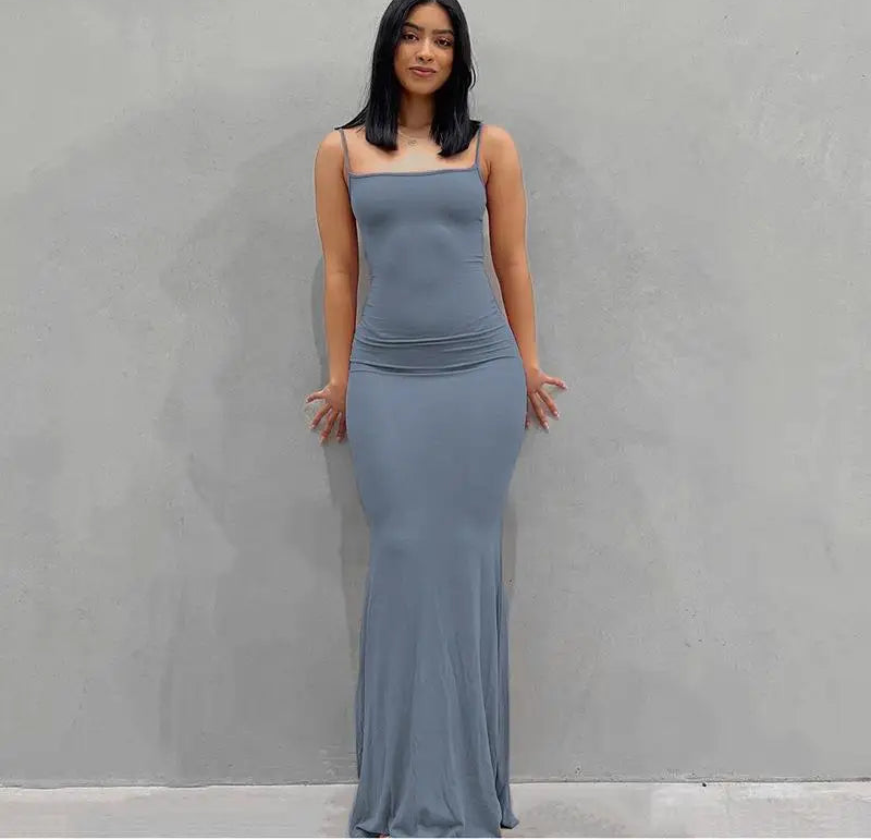 Satin Slip Backless Maxi Dress