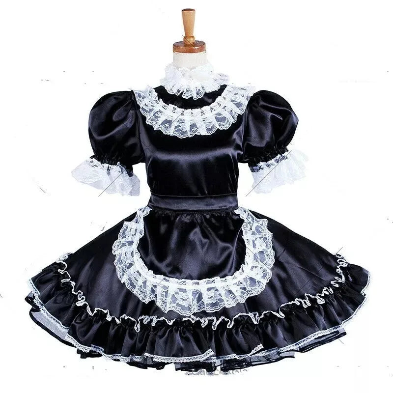 Lockable Sissy Maid Satin Dress