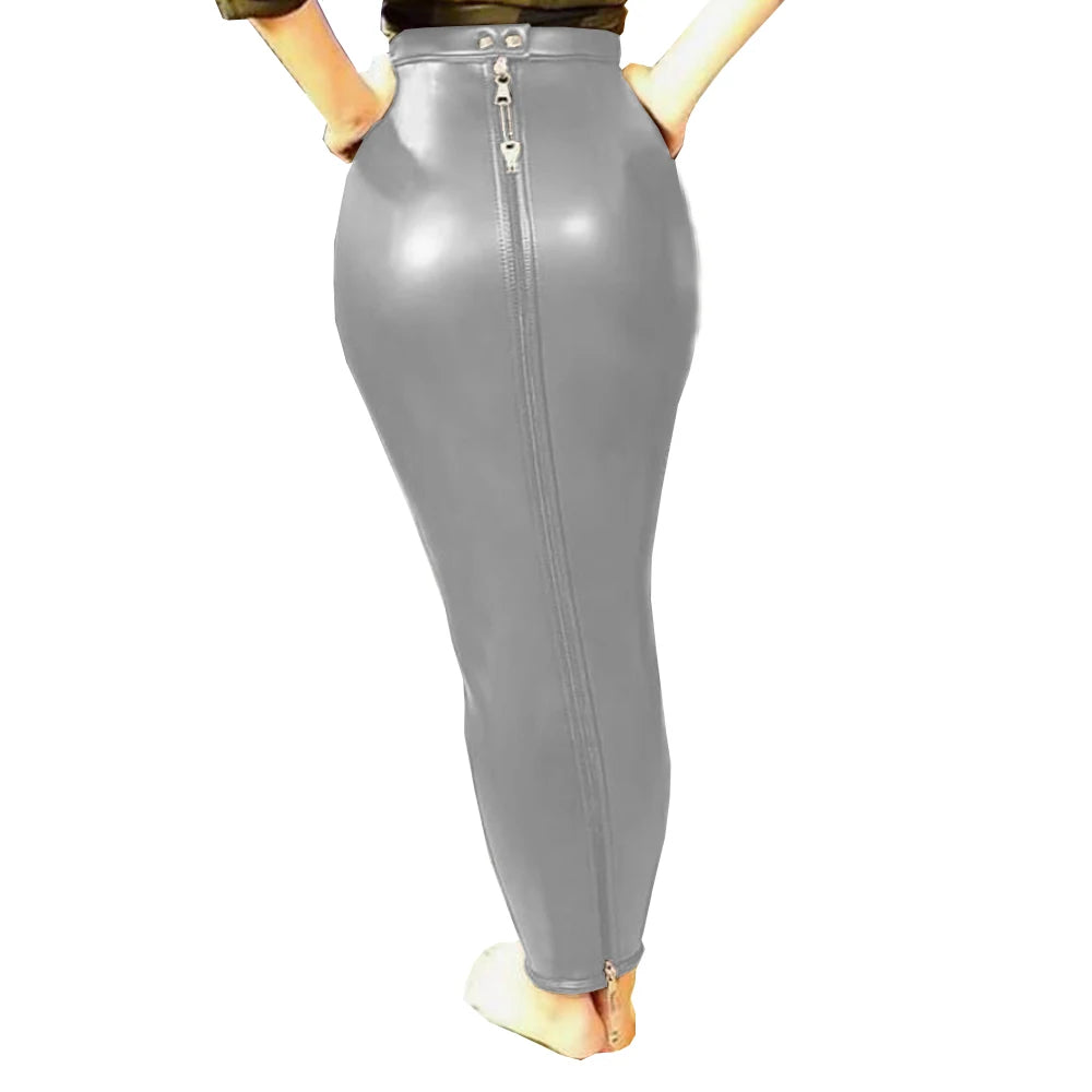 PU Leather Lockable Hobble Skirt
